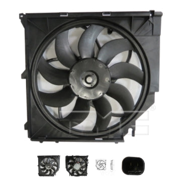 BMW X3 2004-2010 — RAD/CND FAN ASSY; 600 WATT; W/ BRUSHLESS MOTOR; 2004-2010 (17113442089)