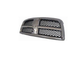 DODGE PICKUP 2009-2010 — GRILLE; CHROME FRAME/BLACK HONEYCOMB; 2009-2012