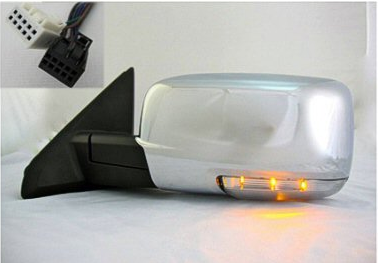 DODGE PICKUP 2009-2010 — MIRROR LH ; CHR/PWR/HTD/SIGNAL/PUDDLE; W/O TOW; RAM 1500 09-10/25-3500 2010; PICKUP-RAM-15-2500 11-13