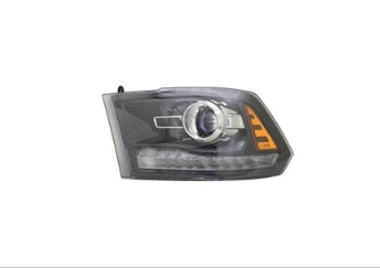 RAM RAM PICKUP-RAM 2011-2018 — HALOGEN HEADLIGHT LH; BLACK BEZEL; PROJECTOR TYPE; PICKUP-RAM 15-3500 16-18/1500_CLASSIC 19-24 CAPA