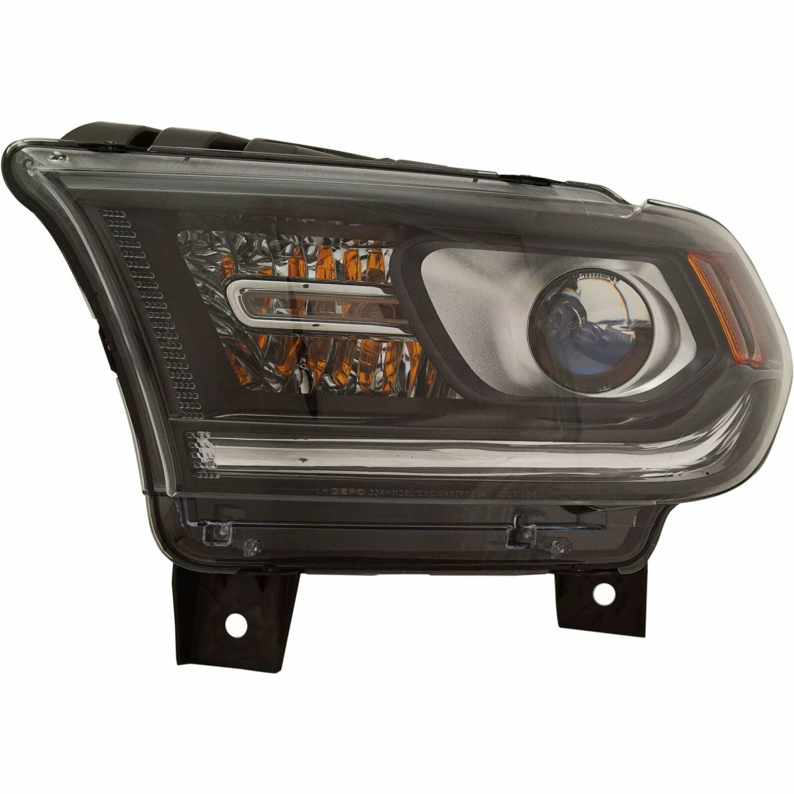 CH2502302 dodge durango 2016 2021 left headlight without led lamp black trim hq ch2502302 2