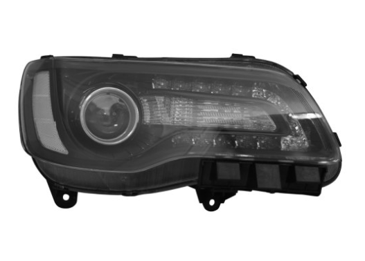 CHRYSLER 300 2011-2023 — HALOGEN HEAD LAMP RH; BLACK BEZEL; 300 2015-2017