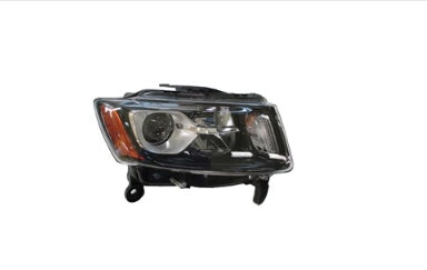 JEEP GRAND CHEROKEE 2011-2021 — HALOGEN HEADLIGHT RH; FOR LIMITED/LAREDO; BLACK BEZEL; 2014-2016 ( W/O 75TH ANNIV. )
