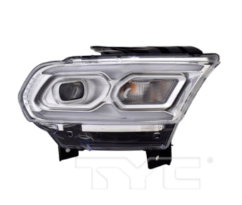DODGE DURANGO 2011-2025 — STANDARD LED HEADLIGHT RH; W/O LOGO; CHROME; 2021-2024 CAPA