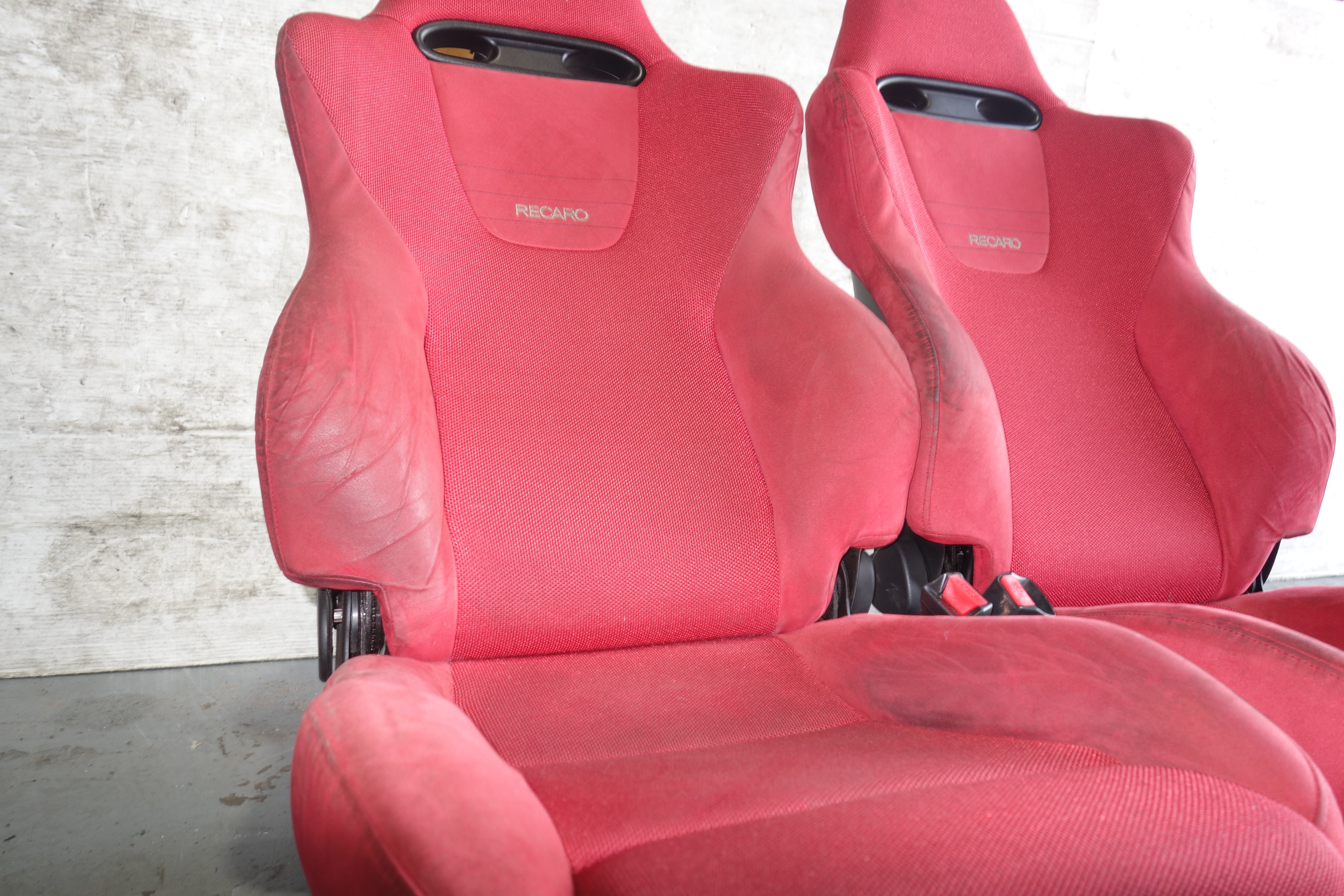 JDM Honda Civic Type R EP3 Recaro Seats Red Front Pair w/ Rails 2001–2005
