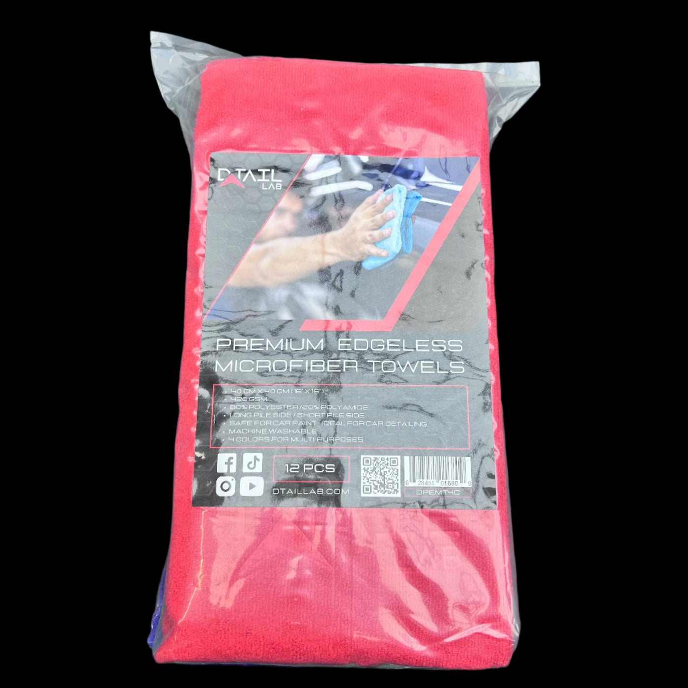 Edgeless 420 GSM Microfiber Towels (4-colors-12-pcs)