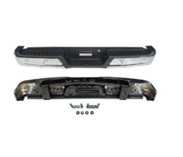 FORD PICKUP F150 2021-2023 — REAR STEP BUMPER ASS'Y; CHROME; W/O SENSORS & ACTIVE ASSIST & HITCH; F-150/RESPONDER 2021-2023 (EXC RAPTOR/TREMOR)