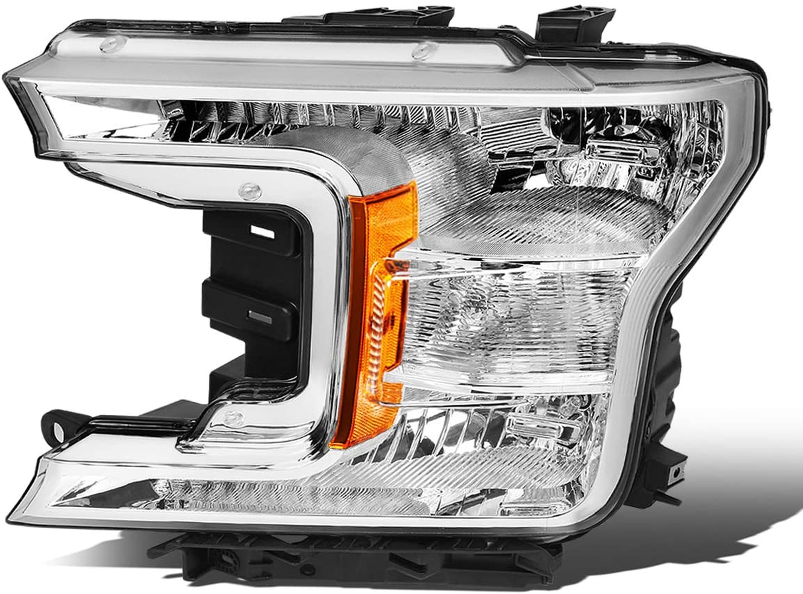 FO2502372U ford pickup f150 2018 2019 left headlight halogen with chrome housing for base m 2