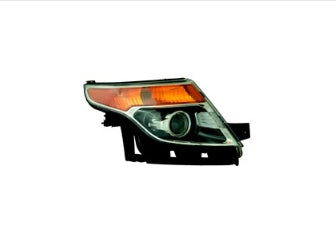 FORD EXPLORER 2011-2015 — HALOGEN HEADLIGHT RH; CHROME; W/O LOGO & ADJUST; EXPLORER/LIMITED 2011-2015