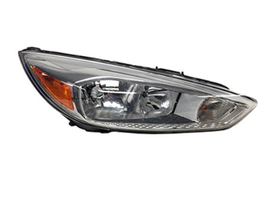 FORD FOCUS 2012-2018 — HALOGEN HEADLIGHT RH; ALUMINUM BEZE; W/ BULB DRL; SEDAN/HBACK 15-18