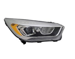 FORD ESCAPE 2013-2019 — HALOGEN HEADLIGHT RH; W/ LED SIGNATURE; CHROME BEZEL; 2017-2019
