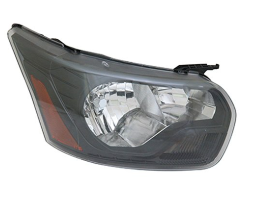 FORD TRANSIT VAN 2015-2019 — HEADLIGHT RH; FROM 9/2/15 PRODUCTION; BLACK-BEZEL; TRANSIT T-150-350 VAN 16-25 ( CREW 20-23 )