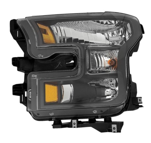 FORD PICKUP F150 2015-2017 — HALOGEN HEAD LIGHT LH; SPECIAL EDITION XLT; BLACK BEZEL; F150 2016-2017