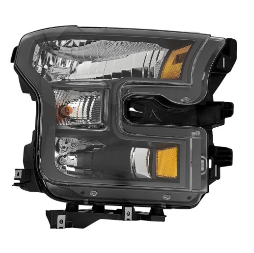FORD PICKUP F150 2015-2017 — HALOGEN HEAD LIGHT RH; SPECIAL EDITION XLT; BLACK BEZEL; F150 2016-2017