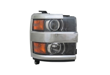 CHEVROLET SILVERADO PICKUP 2014-2018 — HEADLIGHT RH; CHROME TRIM; FOR 2500/3500; 2015-2019 CAPA