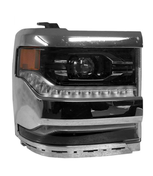 CHEVROLET SILVERADO PICKUP 2014-2018 — LED HEADLIGHT RH; CHROME BEZEL; 1500 2016-2018