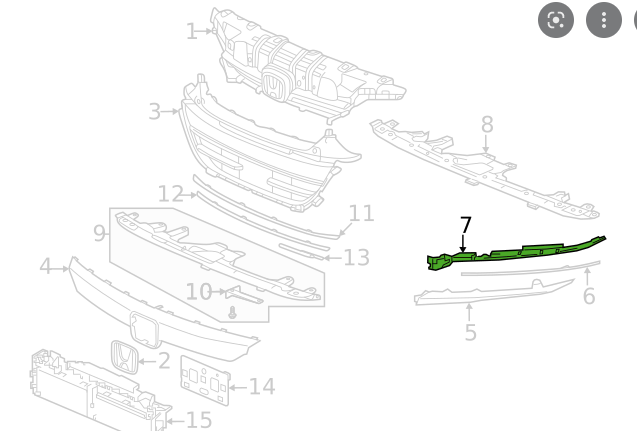 HONDA ACCORD 2018-2022 — HEADLIGHT MOLDING RH; TEXTURED BLACK; BASE; SEDAN/HYB 2021-2022