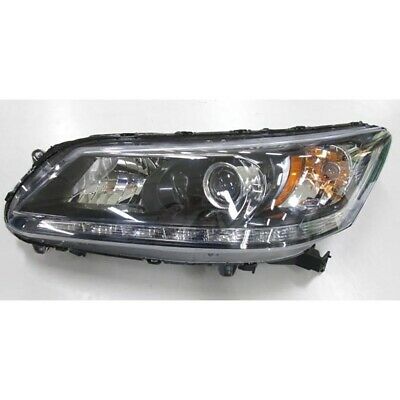 HONDA ACCORD 2013-2017 — HALOGEN HEAD LIGHT LH; W/ LED DRL; FITS 3.5L EX-L; SEDAN 2013-2015