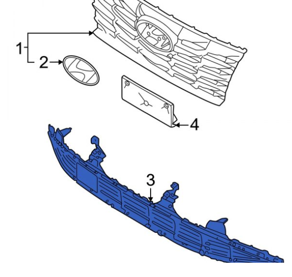 HYUNDAI TUCSON 2022-2024 — FRONT BUMPER GRILLE; USA BUILT; ESSENTIAL/PREFERRED/ULTIMATE; 2022-2024