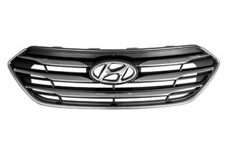 HYUNDAI SANTA FE SPORT 2013-2018 — FRONT GRILLE; USA BUILT; GRAY/CHROME; 3-BAR; W/O CAMERA; 2017-2018