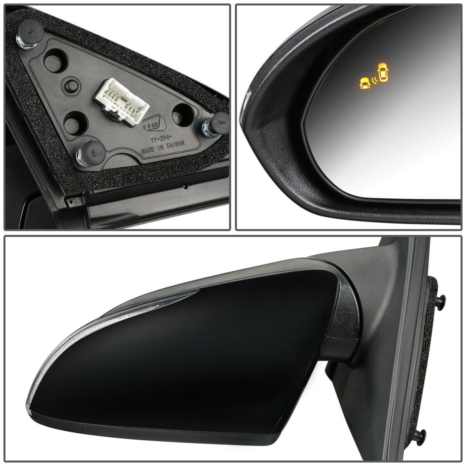 HY1320249 hyundai elantra 2018 2020 left side mirror power ptm htd with blind spot hy13202 4