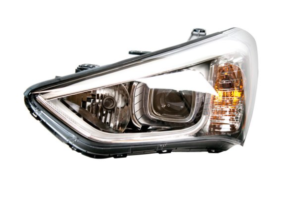HYUNDAI SANTA FE SPORT 2013-2018 — HALOGEN HEADLIGHT LH; BLACK BEZEL; SANTA_FE_SPORT 2013-2016