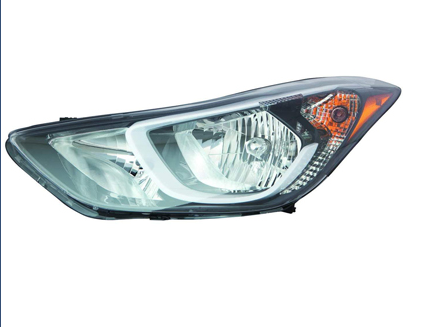 HYUNDAI ELANTRA 2014-2016 — HALOGEN HEAD LAMP LH; US BUILT; W/O LED; SEDAN 2014-2016