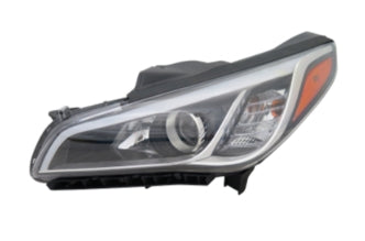 HYUNDAI SONATA 2015-2017 — HALOGEN HEADLIGHT LH; 3 TERMINALS IN SIGNAL; SE/ECO MODELS; 2016-2017
