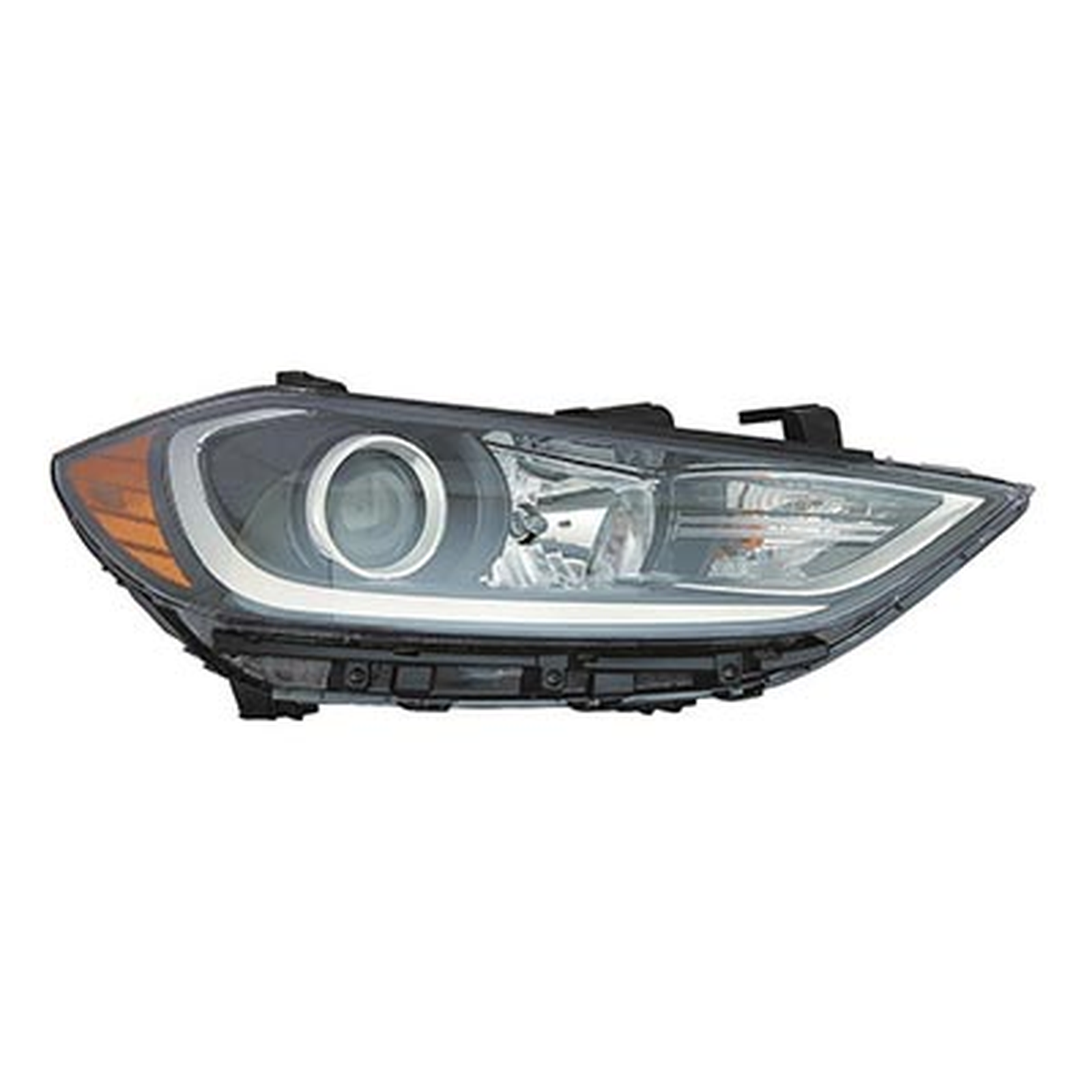 HY2503203 hyundai elantra 2017 2018 right headlight halogen for use without led bumper mou 1