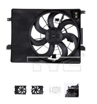 HYUNDAI TUCSON 2010-2015 — RAD/CND FAN ASSEMBLY; TUSON 2.0L/2.4L 10-15; SPORTAGE 2.4L 11-16 (HY3115137/25380 2S500)