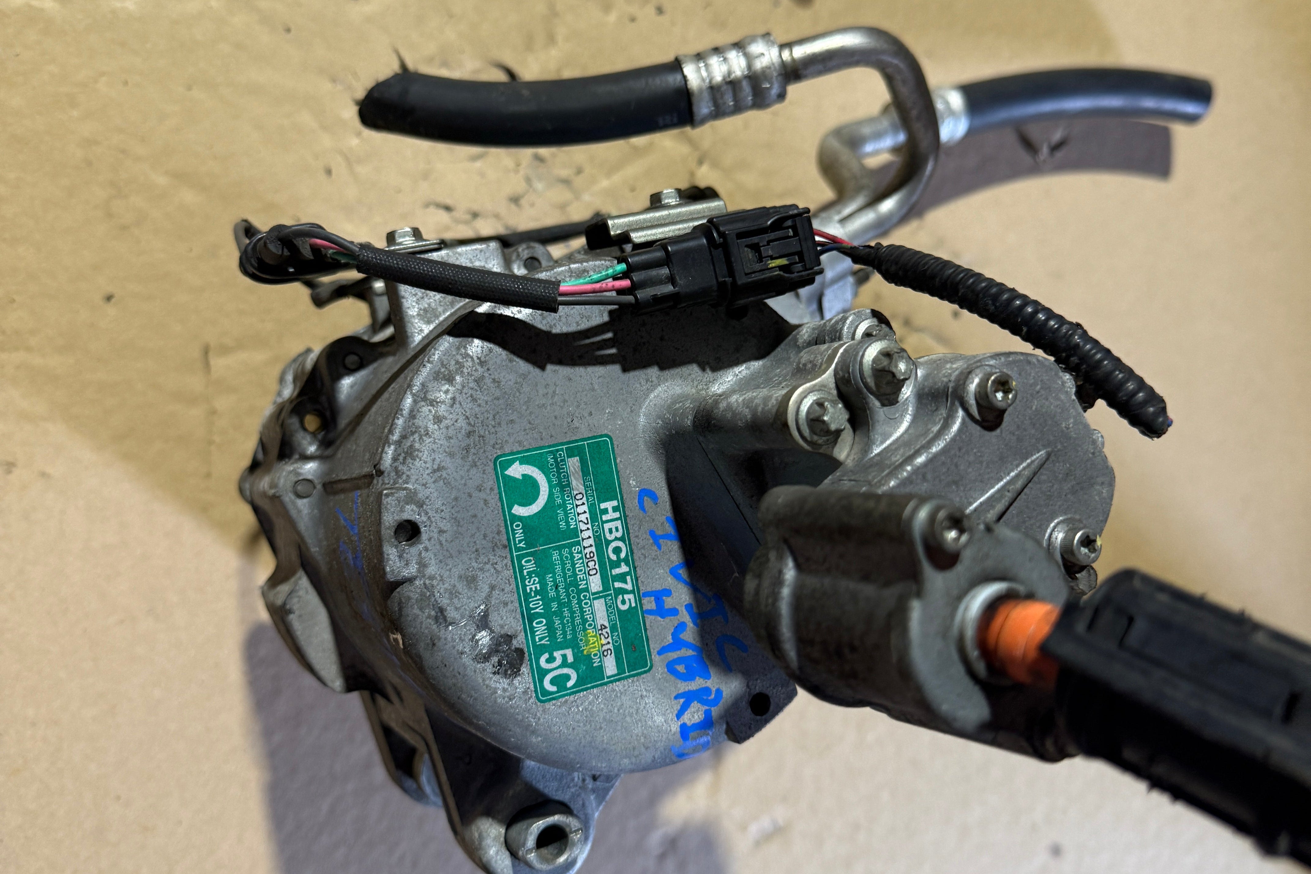 Honda Civic 2006-2011 OEM 1.3L Hybrid AC Compressor JDM Low Mileage Tested