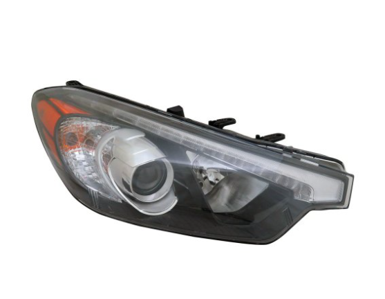 KIA FORTE 2014-2016 — HALOGEN HEADLIGHT RH; W/LED POSITION LAMP; FORTE/KOUP/HBACK 14-15 (TO 10/2014)