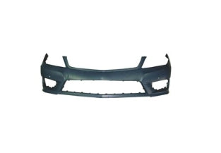 MERCEDES C-CLASS 2012-2021 — FRONT BUMPER PRIMED; W/ SENSORS & AMG & LED DRIVING LAMPS; W/O WASHERS; C250/C300/C350 12-15