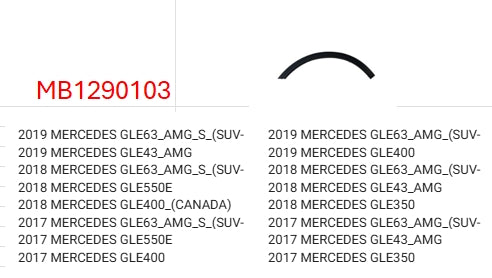 MERCEDES GLE 2016-2019 — FRONT REARWARD WHEEL ARCH TRIM LH; PTM; 2017-2019 CAPA (CHECK IMAGE FITMENTS)