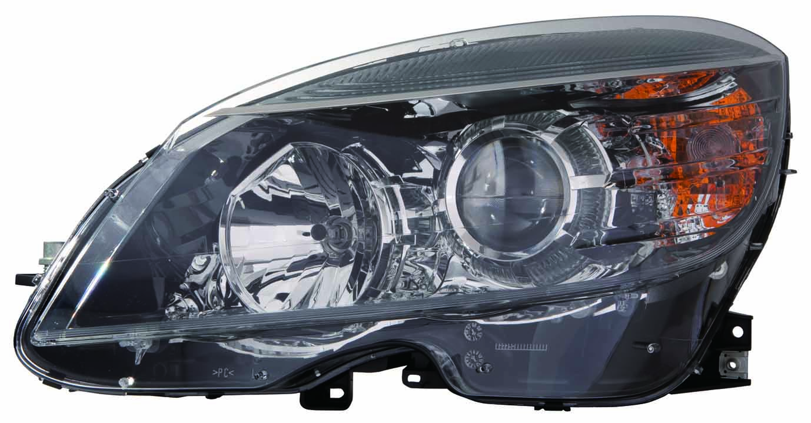 MB2502185 mercedes benz c class 2008 2011 left headlight halogen black housing hq mb250218 1