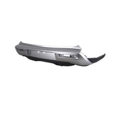 NISSAN PATHFINDER 2022-2025 — REAR BUMPER; UPPER SILVER/LOWER TEXTURED BLACK; USE W/ TRAILER HITCH; W/ 2 SENSORS; 2022-2025 CAPA