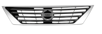 NISSAN VERSA SEDAN 2012-2014 — FRONT GRILLE; BLACK/CHROME; SL / SV; VERSA SEDAN 2012-2014