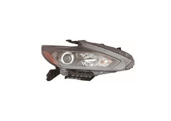 NISSAN ALTIMA 2016-2018 — HALOGEN HEADLIGHT RH; BLACK BEZEL; HALOGEN DRL; ALTIMA 2016-2018