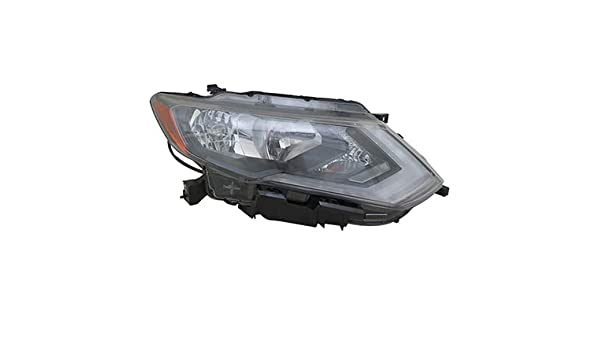 NISSAN ROGUE 2014-2020 — HALOGEN HEADLIGHT RH; W/ LED DRL; 2017-2020/HYB 2017-2019 ( EXC 18-20 JAPAN BUILT)