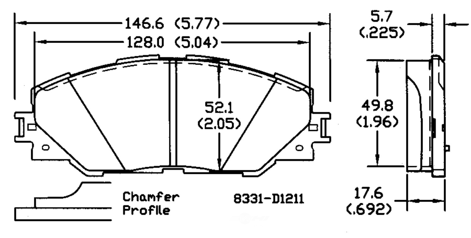 PSD1211C front power stop ceramic brake pads psd1211c 1