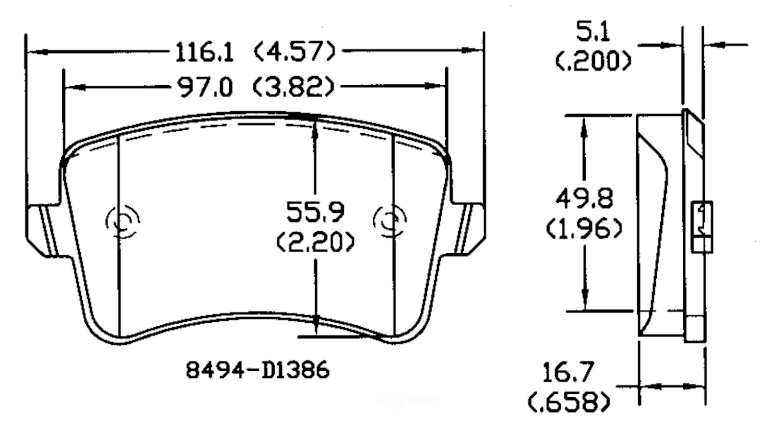 PSD1386M audi rear power stop semi metallic brake pads psd1386m 2008 2017 1