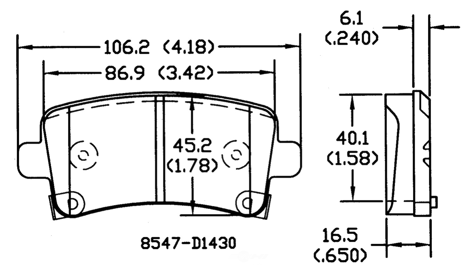 PSD1430C front power stop ceramic brake pads psd1430c 1