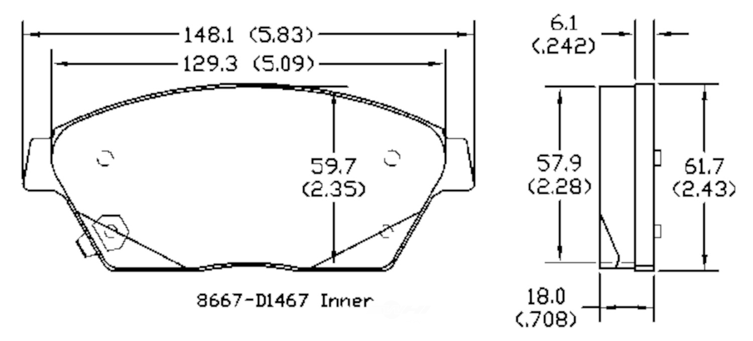 PSD1467C buick cadillac chevrolet front power stop ceramic brake pads psd1467c 2011 2017 1