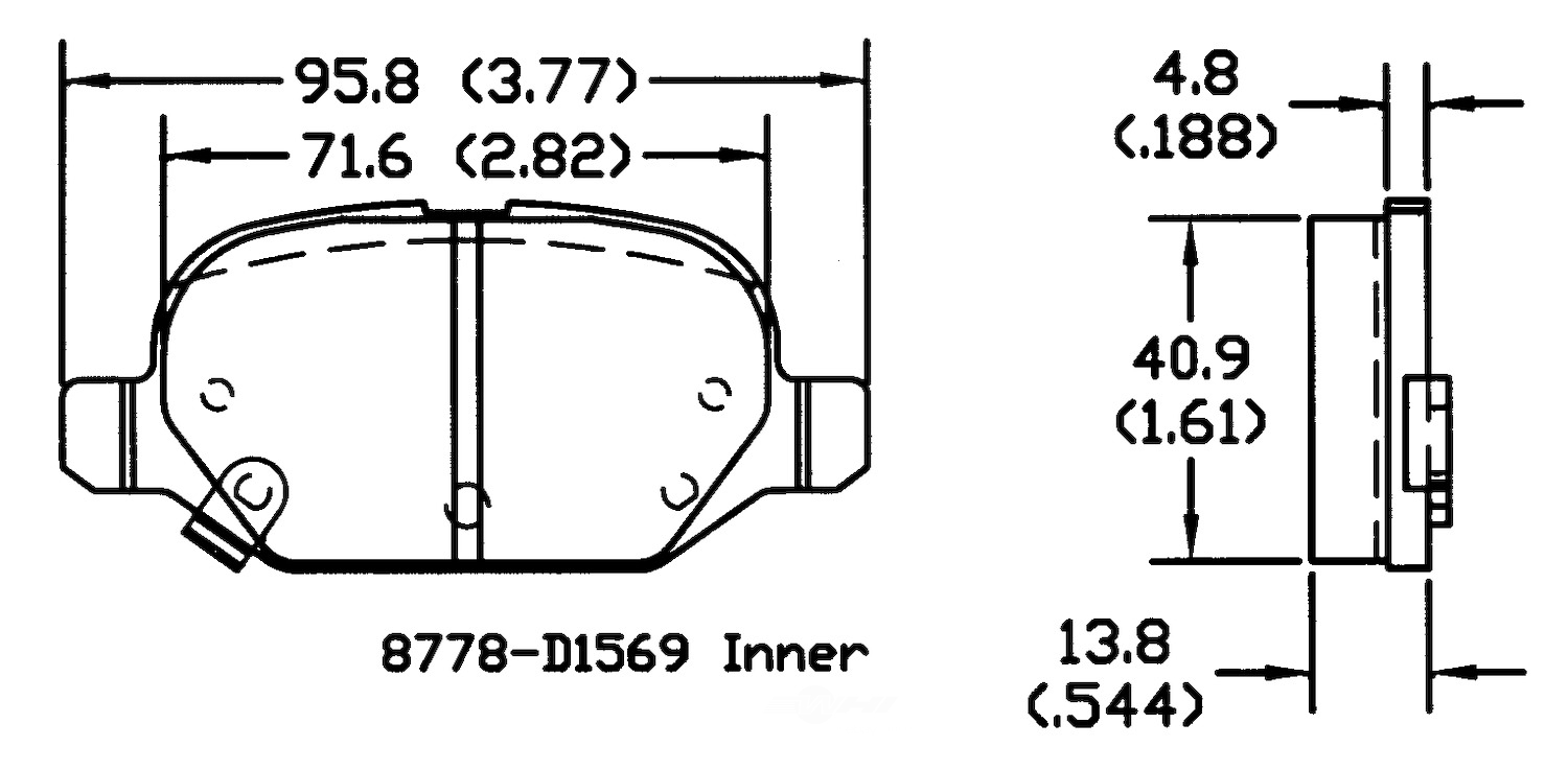 PSD1569C fiat rear power stop ceramic brake pads psd1569c 2009 2019 1