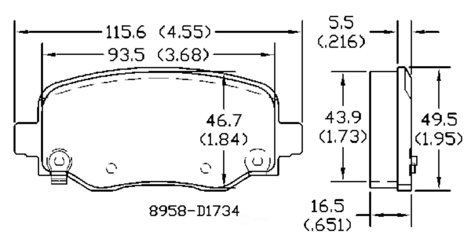 PSD1734C chrysler jeep rear power stop ceramic brake pads psd1734c 2014 2021 1
