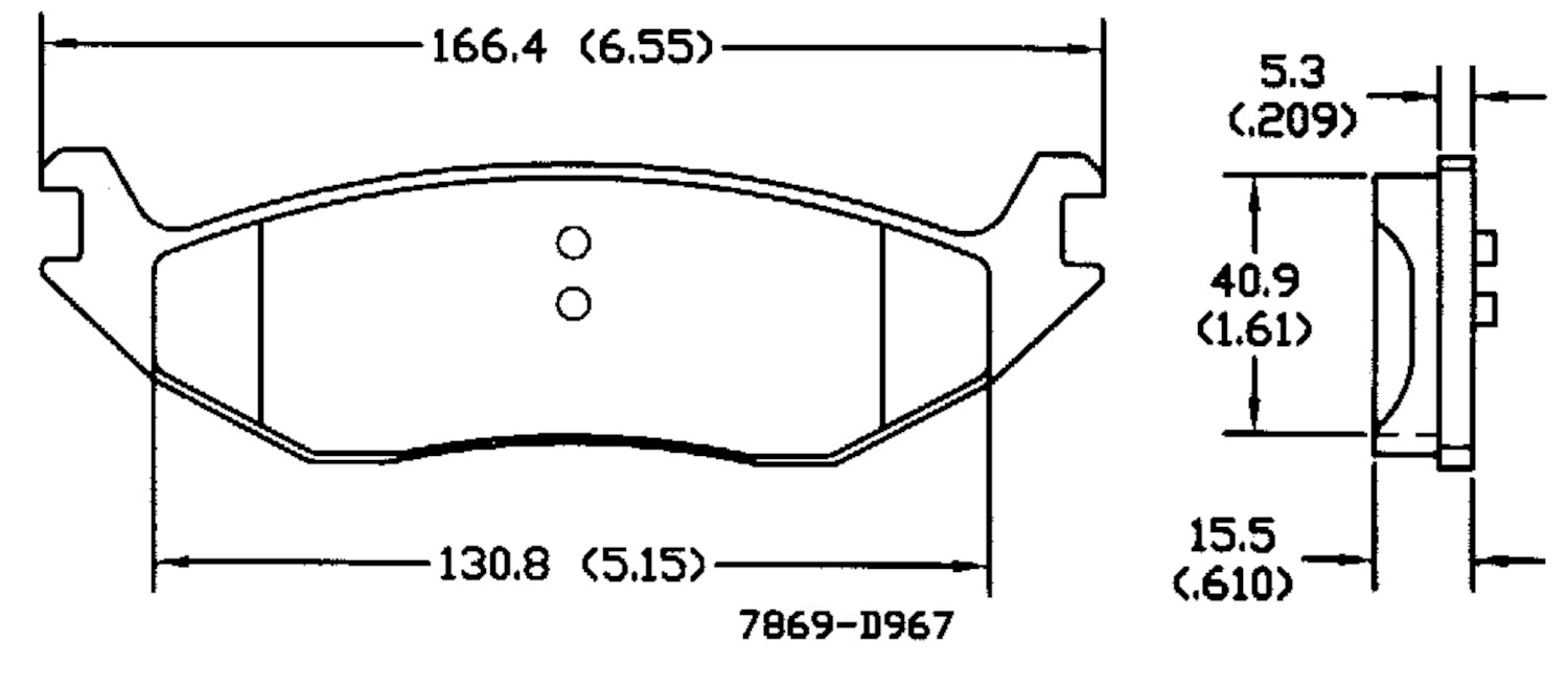 PSD967M chrysler dodge ram rear power stop semi metallic brake pads psd967m 2002 2023 1