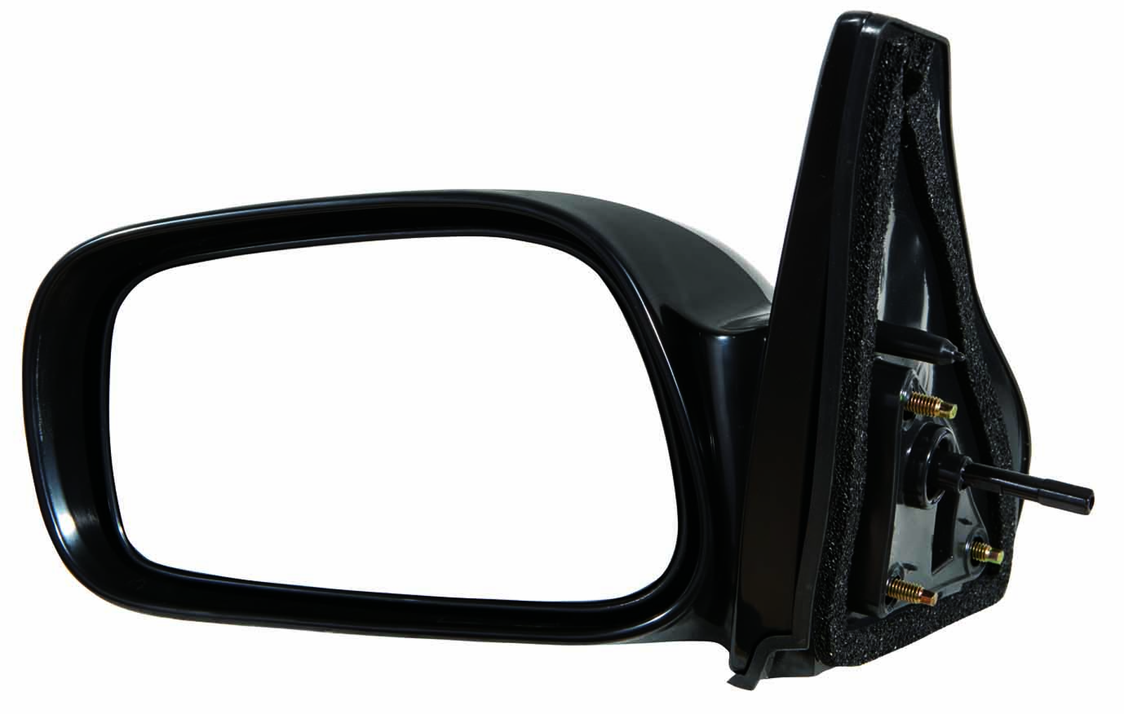 TO1320206 toyota matrix 2003 2008 left side mirror manual non foldaway gloss black ptm to1 1