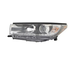 TOYOTA HIGHLANDER 2014-2019 — HALOGEN HEADLIGHT LH; CHROME BEZEL; W/ DRL; LIMITED; HIGHLANDER/HYBRID 2017-2018