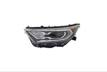 TOYOTA RAV4 2019-2025 — HEAD LIGHT LH; CHROME BEZEL; N-AMERICA BUILT; FOR HYBRID; XLE/XSE/LIMITED; RAV4 2019-2021 CAPA