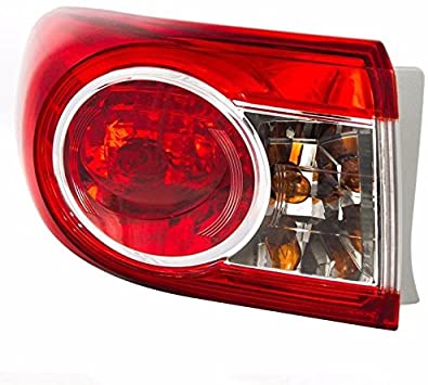 TOYOTA COROLLA 2009-2013 — TAIL LAMP LH; NORTH AMERICAN BUILT; SEDAN 2011-2013